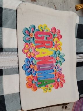 Handmade Grandma Floral Canvas Pouch - Bracelet And Maskis Collagen Eye Mask